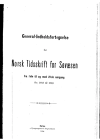 Innholdsfortegnelse N Tf S 1892 1903